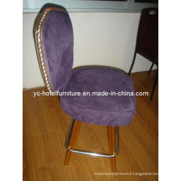 Chaise en métal à dossier souple en tissu violet (CH-L04)